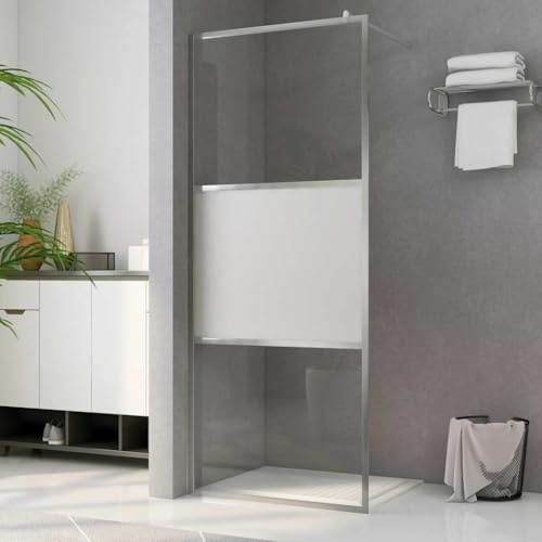 LoogCape duschvägg för duschar 90 x 195 cm ESG-säkerhetsglas ramlöst med justerbar profil och stödstång, stänksäker, lätt att rengöra, perfekt för promenader i duschar och nischdörrar