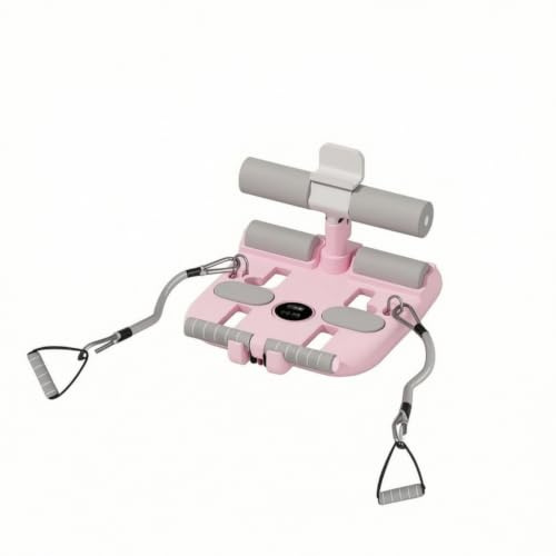 FytStycale Appareil D'entraînement Abdominal avec Cor Traction Stable Barre D'abdomina avec Ventouse Rembourré Barre Sit-Up Ventouse pour Adultes, Array, Rose