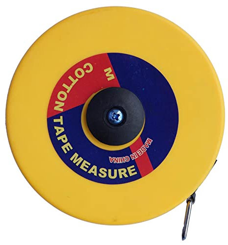 Dapetz® 10M Surveyors Tape Measure Fiberglass Metric Imperial Durable Steel Case Vinyl Coating Closed Reel Fiber Tape Metal End Hooks & Claw