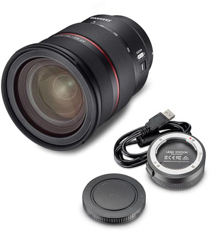 SAMYANG AF 24-70mm F2,8 FE mit Lens-Station für Sony E – Autofokus Vollformat & APS-C 24-70mm Zoom Objektiv F 2.8, für Sony E Mount Kameras Sony Alpha A7 A9 A1 A7C A6000 Serie