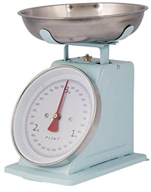 PLINT New 3KG Traditional Weighing Kitchen Scale With Stainless Steel Bowl, Retro Scales Mechanical Vintage, Retro Food Scales with Large Metal Bowl (Ice Color)