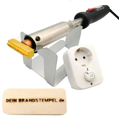 elektrischer Brandstempel mit deinem Schriftzug für Holz, Leder, Pappe - personalisiertes Schrift Brandeisen, individueller Text Brennstempel in 60 mm