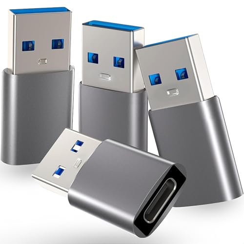 USB C Adapter 4 Stück, USB 3.0 Stecker Kompatibel Mit iPhone 15, iPad, Samsung Galaxy S23 S22, MacBook, ChromeBook, Google Pixel