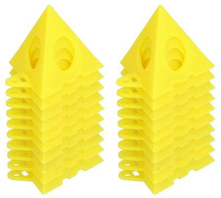 Wilsonzin 20 PCS Giallo Cono Tela e Triangolo di Vernice, Supporto Supporti Pittura Perforata Legno Mobili Stand, per Porta Dell'armadio in Tela Gialla, Utensili Manuali E Accessori