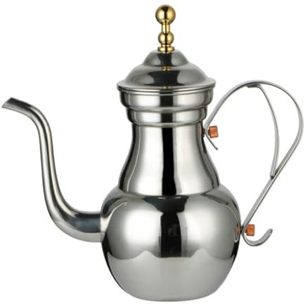 FUNNETOYU Hervidor De Boca Larga De Acero Inoxidable Para Preparar Café y Té Diseño Ergonómico y Fácil De Limpiar Para Uso Casa y Oficina