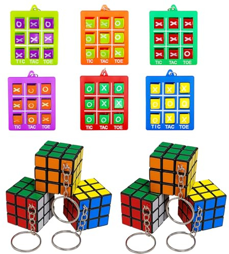 Lot de 12 jeux de patience pour enfants, cube magique, cube magique et jeu de puzzle pour enfants à partir de 6 ans, Rubiks Cube, Speed Cube, idéal pour les voyages et les jeux éducatifs