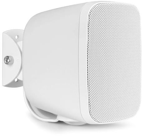 Power Dynamics BD30TW – Altavoz para Exterior Interior 100V 8 Ohm IPX5 con Soporte orientable woofer 3 Pulgadas para Musica Ambiente terraza Jardin Pared instalacion Profesional, Color Blanco