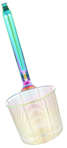 KAILIKETIY Colador de Acero Inoxidable para Cocina Mango Largo, Gran Capacidad y Fondo Profundo, Adecuado para Cocinar y Colar Pasta o Verduras Hogar