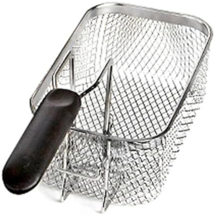 LACOR - R69135A - Cestillo para freidora Ergo, Acero Inoxidable 18/10, 23,5 x 14 x 8,5 cm, Uso Profesional, Durabilidad y Resistencia