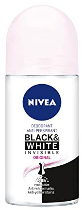 NIVEA Black & White Invisible Original Roll-on in confezione da 6 (6 x 50 ml), antitraspirante per una pelle morbida con fragranza, deodorante roll on per proteggere i vestiti