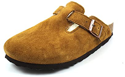 Birkenstock Classic Boston Lammfell 1001141, Clogs, Braun (Mink 491), 39 EU (5.5 UK)