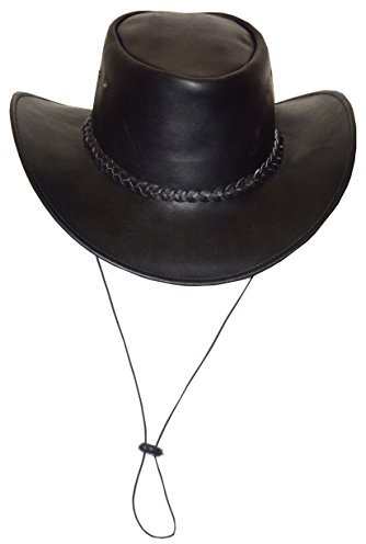 Black Jungle Broome – cowboyhatt av nötläder med hakrem, svart, S