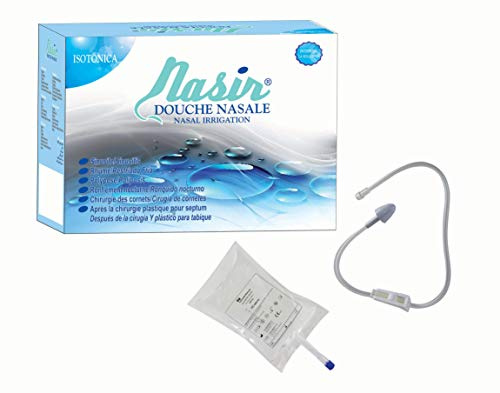 NASIR® DOCCIA NASALE ISOTONICA CONF. 8 SACCHE 500ml + 2 DEFLUSSORI con SPIKE (PERFORATORE). Sacche soluzione salina (fisiologica) sterile per irrigazione (lavaggio) nasale