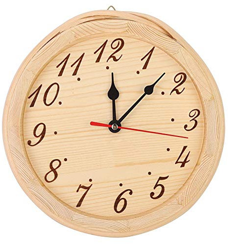 TOPINCN Bois Sauna Horloge Numéro Type Horloge Décoration Ornement Accessoires Fournitures pour Sauna Pièce Maison Utilisation