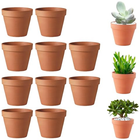Molyorch 10 pièces 5 * 5.5cm Pot en Terre Cuite de Succulent Cactus, pour Cactus, Fleurs, Plantes Grasses, Parfaits pour LeJardinage, Le Bricolage ou des Cadeaux de Mariage (5.5 * 5cm)
