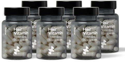 Sons Biotin 900ug Kapseln - Vitaminpräparat für Männer zur Förderung des Haarwachstums - Nahrungsergänzung bei Haarausfall und dünner werdendem Haar - Gesunde Haare - 6x 30er-Packung - 6 Monate