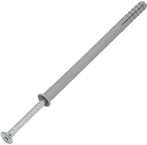 AERZETIX - C67171 - Satz von 25 Dübel mit nagel Ø10x160mm mit abgeschrägtem kragen aus polyethylen + 25 nagelschrauben Ø6.9x170 mm mit senkkopf PZ3 aus stahl - zum einschlagen - beton, ziegelstein