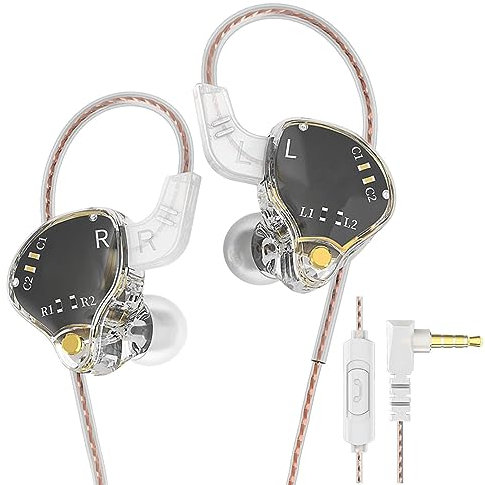 Cuffie intrauricolari – Auricolari intrauricolari con Monitor | Cuffie intrauricolari Portatili con Isolamento Acustico per Computer, Tablet, Laptop