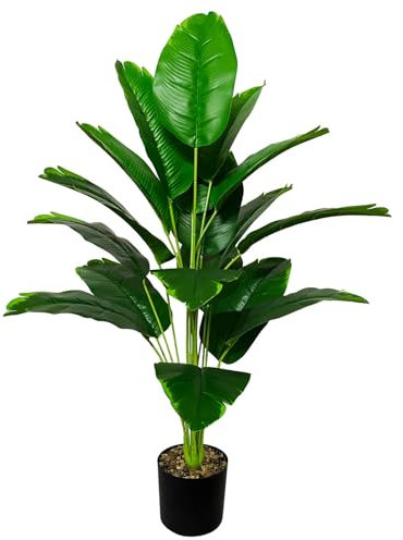AIVORIUY Artificial Palm Tree Faux Silk Plant in Pot for Home Office Living Room Bedroom Stairs Foyer Modern Decor Indoor Outdoor Lifelike Fake Potted Housewarming Gifts (80cm Green Banana)