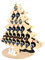 Christmas Advent Calendar Wooden Wine Bottle Stand for Decoration with Mini Alcohol Holder, 24 Countdown Tree Gifts (A)