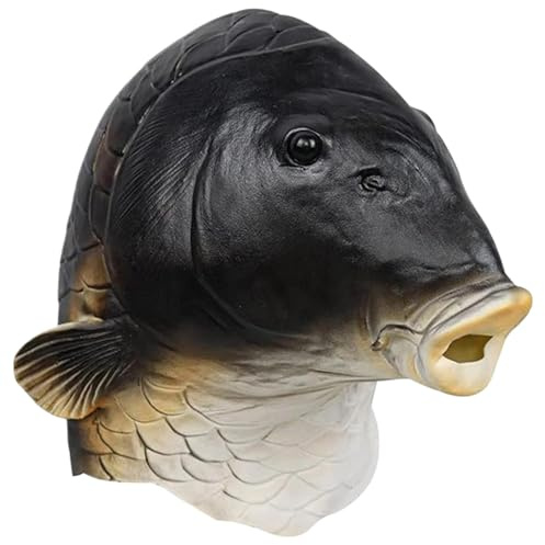 XJKLBYQ Masque Poisson Réeliste Tête Animale Latex Halloween Costume