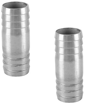 Raccord de tuyau droit en acier inoxydable 26mm, connecteur de douille de tuyau à 2 voies raccord de tuyau d'évacuation connecteur de tuyau (lot de 2)