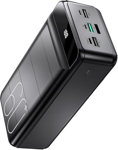 PDBEST Batterie Externe 60000mAh Charge Rapide, PowerBank 22,5W, Chargeur Portable avec Écran LED, 4 Sorties et 2 Entrées Compatibles avec iPhone, iPad, Tablettes, etc.