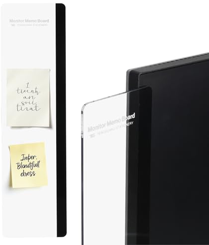 PATIKIL Monitor Memo Board, Transparent, Black Large Left Self-Adhesive Sticky Note Holder Side Note Attachment Computer Accessories for Home Office Computer Monitor Screen, 1 Pcs