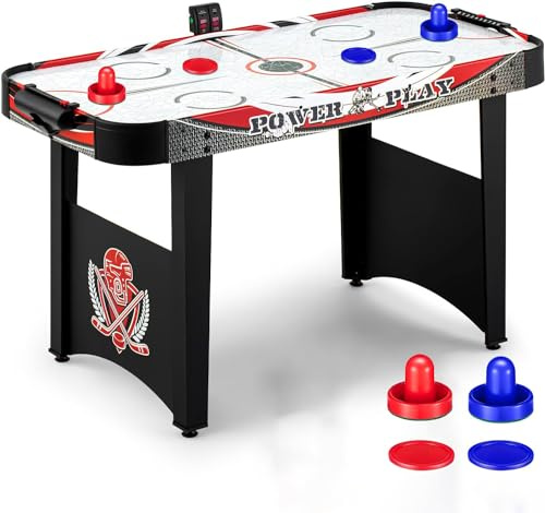 Air Hockey Table Set with 2 Pucks, 2 Pushers,Mini Table Air Hockey Game for Kids & Adults, Compact & Portable, Easy Storage, Gift for Boys and Girls