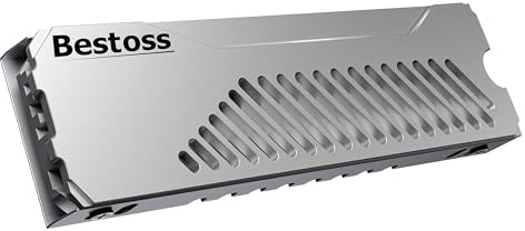 M.2 SSD Heatsink, Double Surface Aesthetic Thermal Dissipation NVMe Heatsink with Thermal Silicone Pad for M.2 2280 SSD/PC/PS5, 2280 Heatsink, Aluminum Alloy, Silver