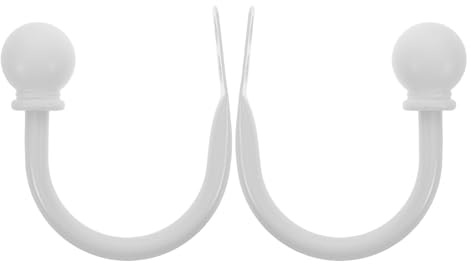Angoily Ganchos para Muro Cortina en Forma de U 7/16 (11 Mm) de Hierro Color Claro, Sujetadores Resistentes para Cortinas y Visillos, Uso Decorativo en Ventanas, Paquete de 2 Piezas