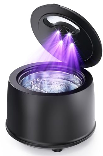 Ultalent - Pulitore ad ultrasuoni, 45000 Hz, con raggi UV, 25 W, 200 ml, 4 modalità, dentale Pod per la pulizia delle guide dentali, protesi dentali, aligner retainer Cleaner, silenzioso e portatile