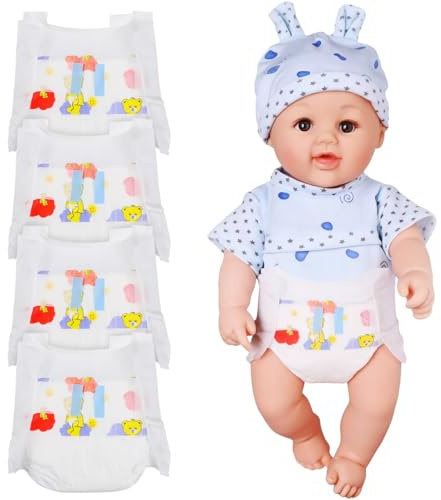 Hemobllo 5-Pack Reusable Doll Diapers for Baby Dolls 9.84 Inch Soft Pretend Play Accessories for Kids Imaginative Role-Play and Doll Care