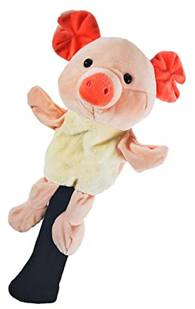 Okiyakusama Golf Club Headcover Funda Protectora con Forma Animal para Cabeza de Palo de Golf Cubierta de Conductor Y Madera Fabricado en Felpa Adecuado para, Cerdo