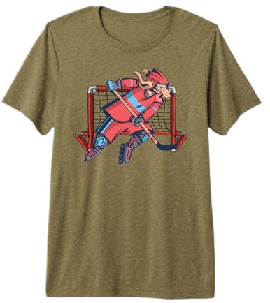 Hockey sobre Patines Portero Perro Patinador en línea Hockey Camiseta Premium