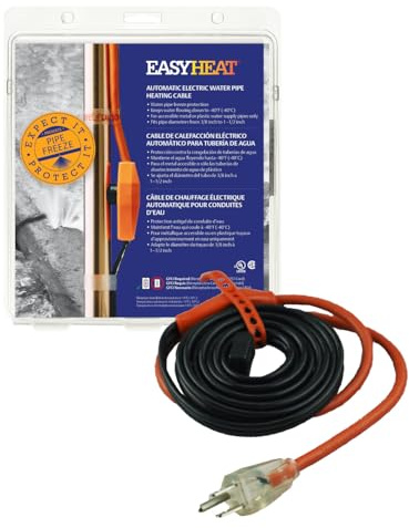 EasyHeat 60' Pipe Heating Cable, Prevent Pipe Freeze, Easy to Use, 7 Watt per foot, 420 Watts