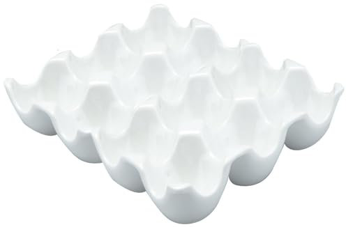 Apollo 7411 Vinci Porcelain Egg Holder, White, 19x3x14