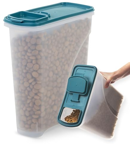 Iris Ohyama, Contenedor Hermético para comida de perros, 7L/3,5 kg, Azul, Tapa hermética, Plástico, para Mascotas, Gatos, Contenedor, Comida seca, Golosinas, sin BPA, ATS-S