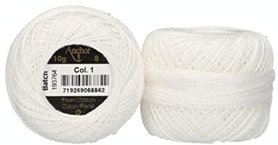 Anchor Perla, Espesor: 8, Longitud: 10G, Longitud: 82M hochweiß Hilos De Bordar