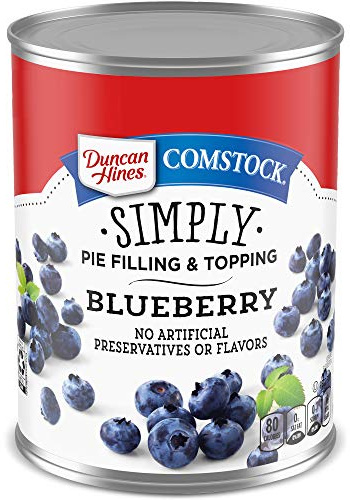 Duncan Hines Comstock Blueberry Pie Filling and Topping, 21 oz. (Pack of 8)
