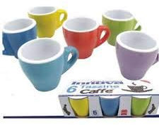 SET 6 TAZZINE PER CAFFE' TIPO BAR IN CERAMICA, SENZA PIATTINI