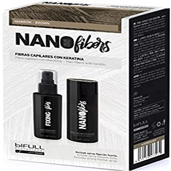 BIFULL NANOFIBERS Fibras CAPILARES con KERATINA Marron, Negro, Estandar, 24165