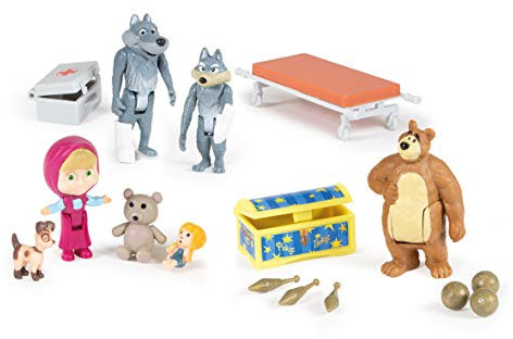 Simba - Masha e Michka - Mini universo Cofanetto - 7 figure + accessori - 109301048