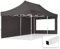 TOOLPORT 3x6m Faltpavillon Pavillon Partyzelt Gazebo Stahl 30mm, 2 Seitenteile, Panoramafenster, grau