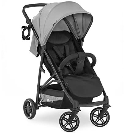 hauck Rapid 4R Plus, Grau - Kinderbuggy mit Liegefunktion ab Geburt bis 22 kg - UV Schutz 50+ - Klein Zusammenklappbar - Höhenverstellbarer Schieber mit Getränkehalter - Pannensichere Gummi Räder