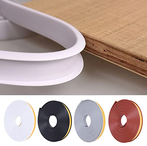 Cinta adhesiva en forma de U para bordes de muebles, 3 m, flexible, de elastómero termoplástico para proteger bordes de armarios, techos, tableros, listones (blanco, 30 mm x 3 m)