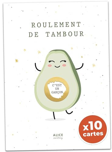 aliceandberry Gender Reveal Rubbelkarten – Ankündigung Sex Baby – Enthüllung Mädchen oder Jungen – Überraschung Babyshower – (Packung mit 10 Karten für Jungen)