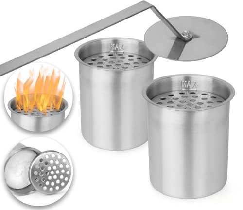 Moritz 2 st. burk av rostfritt stål etanol 450 ml flamsläckare bioetanol bränngel burk bordskamin bordseldstad kamin