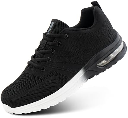 Hitmars Scarpe Ginnastica Uomo Donna Scarpe da Running Corsa Leggere Traspiranti Lacci Sneakers Fitness Sportive Jogging Outdoor Nero EU 38