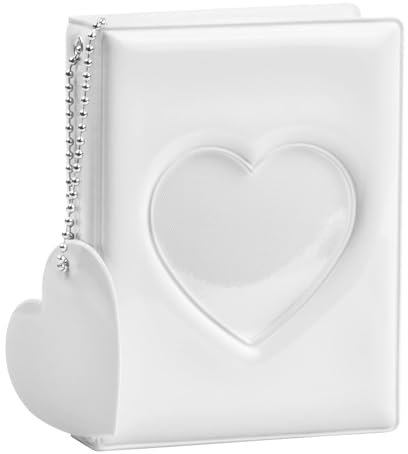 1 mini album fotografico per Instax Mini piccolo, 32 tasche, porta carte di credito Kpop, album fotografico per fotocamera istantanea Fujifilm Instax, 3 pollici/6 x 9,8 cm (bianco)